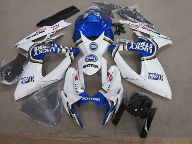 06-07 Blue White Lucky Strike Motul Suzuki GSXR 750 Motorcycle Fairings