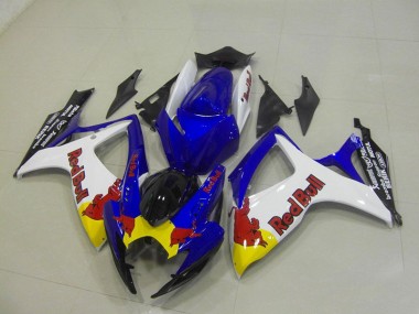 06-07 Blue White Red Bull Suzuki GSXR 750 Motorcycle Fairings