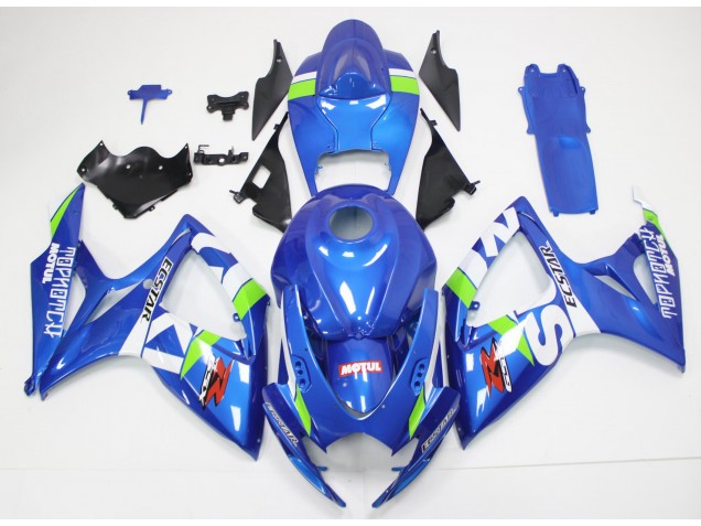 06-07 Blue White Suzuki GSXR 600/750 Full Motorcycle Fairing Kits