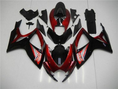 06-07 Red Black Suzuki GSXR 600/750 Motorcycle Fairings