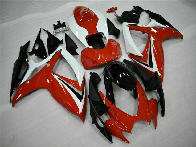 06-07 Red White Suzuki GSXR 600/750 Motorcycle Fairing