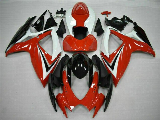 06-07 Red White Suzuki GSXR 600/750 Motorcycle Fairing