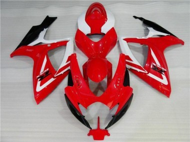 06-07 Red White Suzuki GSXR 600/750 Motorcycle Fairings