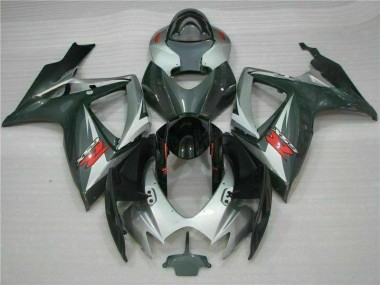 06-07 Silver Black Suzuki GSXR 600/750 Motorcycle Fairings