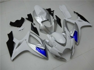 06-07 White Blue Suzuki GSXR 600/750 Motorcycle Fairing