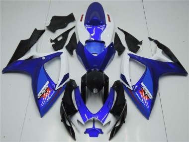 06-07 White Blue Suzuki GSXR 600/750 Motorcycle Fairings