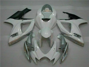 06-07 White Silver Suzuki GSXR 600/750 Motorcycle Fairings