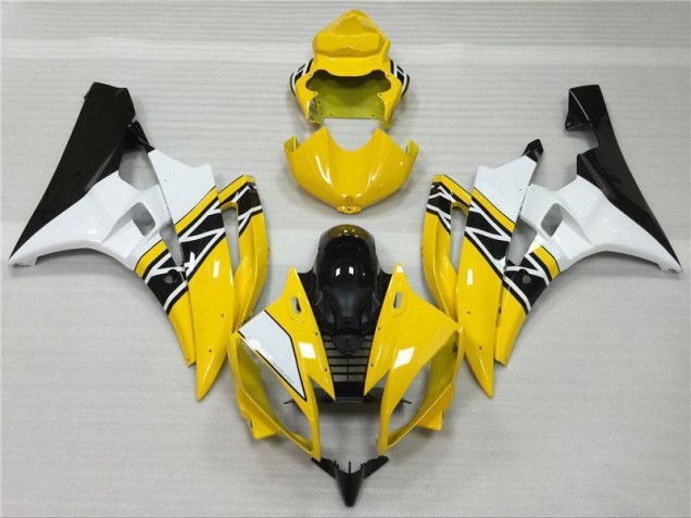 06-07 Yellow White Black Yamaha YZF R6 Motorcycle Fairings