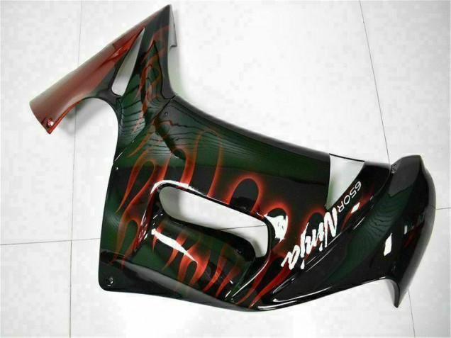 06-08 Red Flame Kawasaki EX650 Motorcycle Fairings