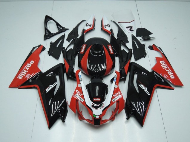 06-11 Black and Red Aprilia RS125 Motorcycle Fairings