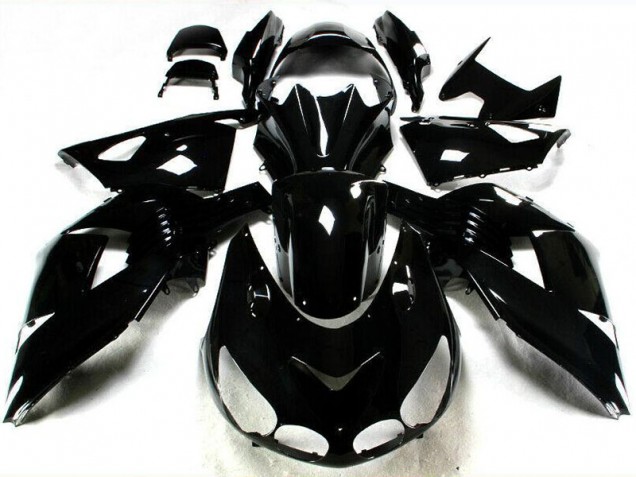 06-11 Glossy Black Kawasaki ZX14R ZZR1400 Motorcycle Fairings