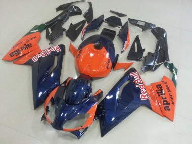 06-11 Orange and Dark Blue Aprilia RS125 Motorcycle Fairings