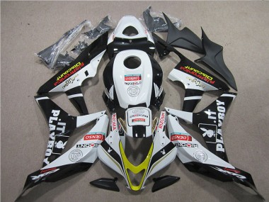 07-08 Black Red White DENSO Honda CBR600RR Motorcycle Fairings