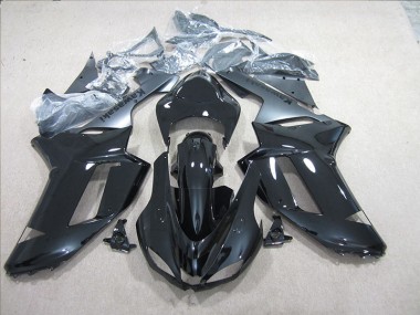 07-08 Black Silver Kawasaki ZX6R Motorcycle Fairings