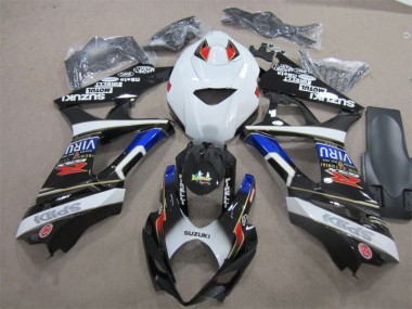 07-08 Black White Blue Suzuki GSXR 1000 Motorcycle Fairings