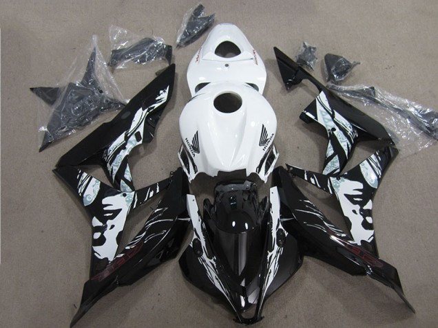 07-08 Black White Honda CBR600RR Motorcycle Fairings