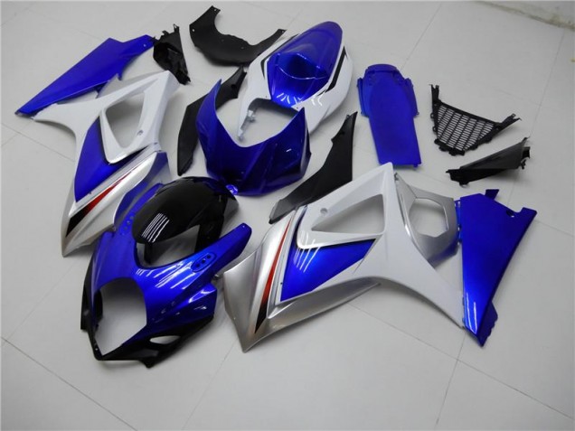 07-08 Blue White Suzuki GSXR 1000 Motorcycle Fairing Kits & Plastic