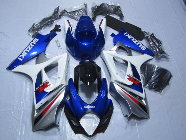 07-08 Blue White Suzuki GSXR 1000 Motorcycle Fairing