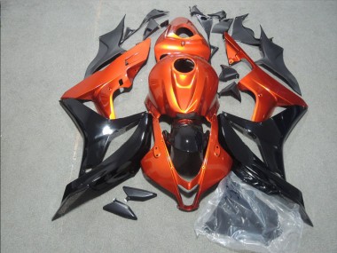 07-08 Orange Black Honda CBR600RR Motorcycle Fairings