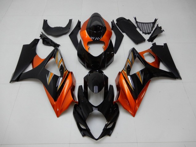 07-08 Orange Black Suzuki GSXR 1000 Motorcycle Fairings