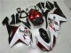 07-08 White Black Red Kawasaki ZX6R Motorcycle Fairings