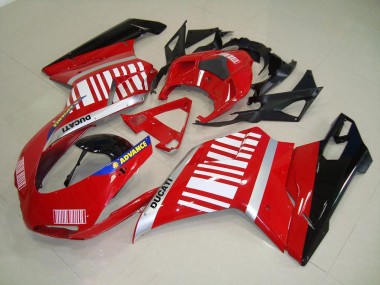 07-14 Red White Ducati 848 1098 1198 Full Motorcycle Fairing Kits