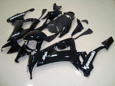 08-10 Glossy Black with White Sticker Kawasaki ZX10R Motorcycle Fairings