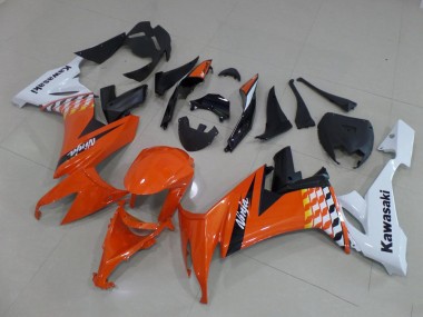 08-10 Orange and White Kawasaki ZX10R Motorcycle Fairings