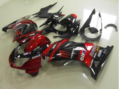 08-12 Black Red Monster Kawasaki ZX250R Motorcycle Fairing