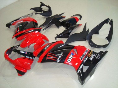 08-12 Black Red Monster Kawasaki ZX250R Motorcycle Fairings