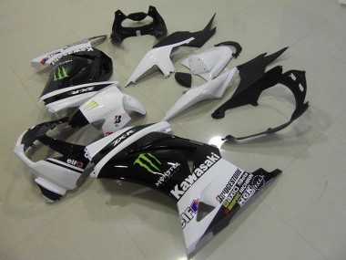 08-12 Black White Monster Kawasaki ZX250R Motorcycle Fairing