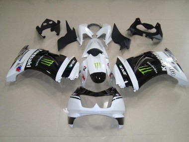 08-12 Black White Monster Kawasaki ZX250R Motorcycle Fairings