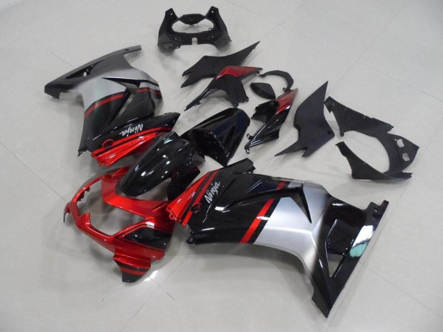 08-12 Candy Red Black Silver Kawasaki ZX250R Motorcycle Fairings