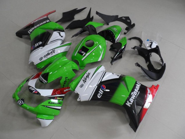 08-12 Green White Black Kawasaki ZX250R Motorcycle Fairing