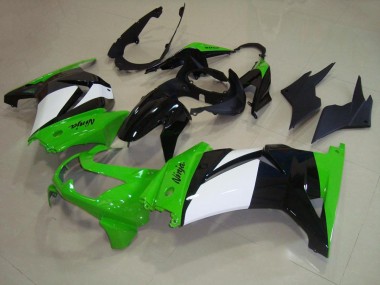 08-12 Green White Black Kawasaki ZX250R Motorcycle Fairings