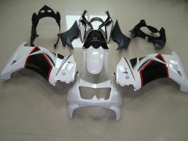 08-12 Pearl White Black Kawasaki ZX250R Motorcycle Fairings