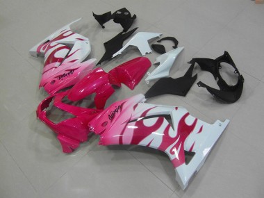 08-12 Pink White Kawasaki ZX250R Motorcycle Fairings