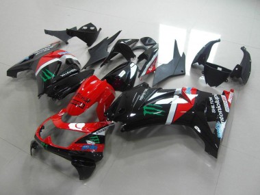 08-12 Red and Black Monster Kawasaki ZX250R Motorcycle Fairings