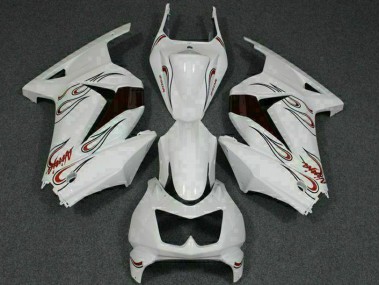 08-12 White Red Kawasaki EX250 Motorcycle Fairings