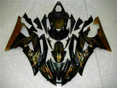 08-16 Black Yamaha YZF R6 Motorcycle Fairing