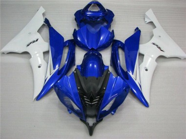 08-16 Blue White Black Yamaha YZF R6 Motorcycle Fairings