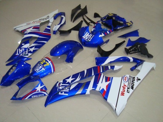 08-16 Blue White Fiat 27 Red Wudy Yamaha YZF R6 Motorcycle Fairings