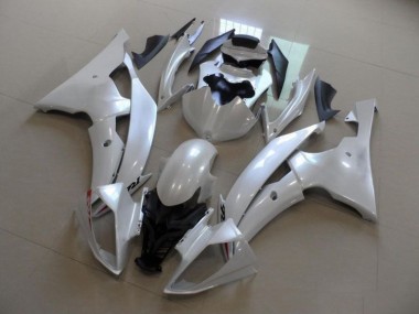 08-16 Pearl White Yamaha YZF R6 Motorcycle Fairings