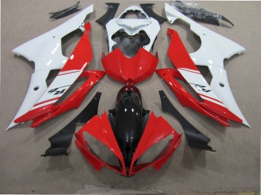 08-16 Red White Black Yamaha YZF R6 Motorcycle Fairing