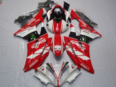 08-16 Red White Rocol Yamaha YZF R6 Motorcycle Fairings