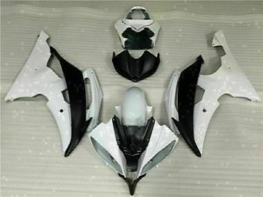 08-16 White Black Yamaha YZF R6 Motorcycle Fairing Kits & Plastic