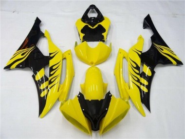 08-16 Yellow Black Yamaha YZF R6 Motorcycle Fairings