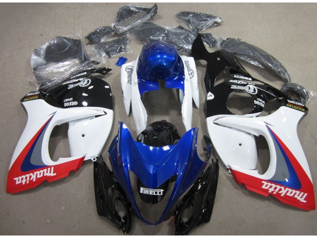 08-19 White Blue Makita Suzuki GSXR 1300 Hayabusa Motorcycle Fairings