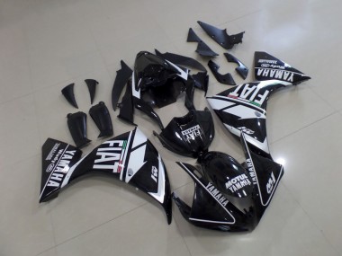 09-11 Black White Fiat Yamaha YZF R1 Motorcycle Fairings