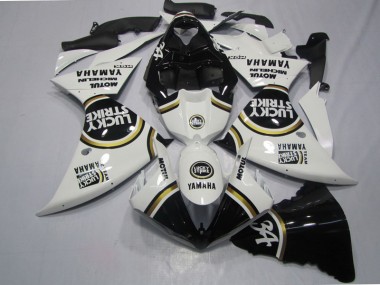 09-11 Black White Lucky Strike Yamaha YZF R1 Motorcycle Fairings